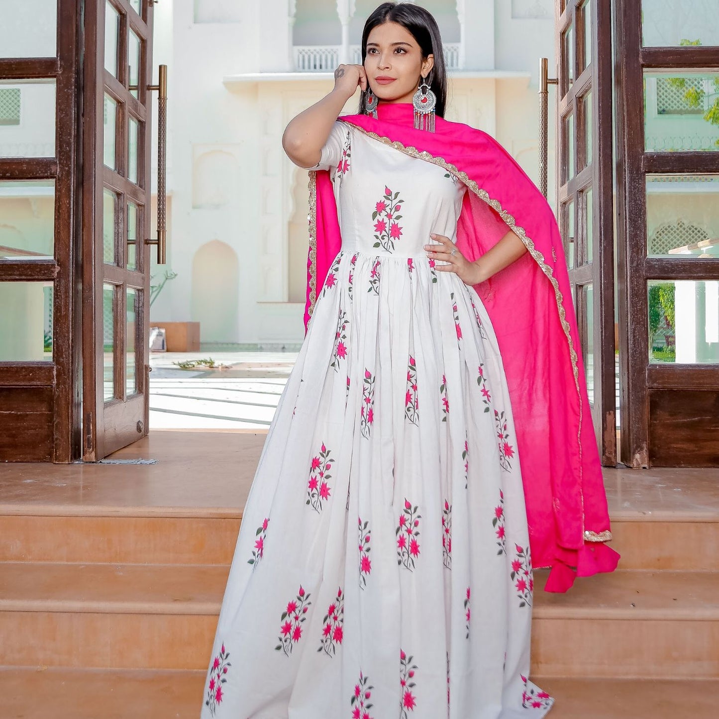 Mughal Floor Length With Dupatta