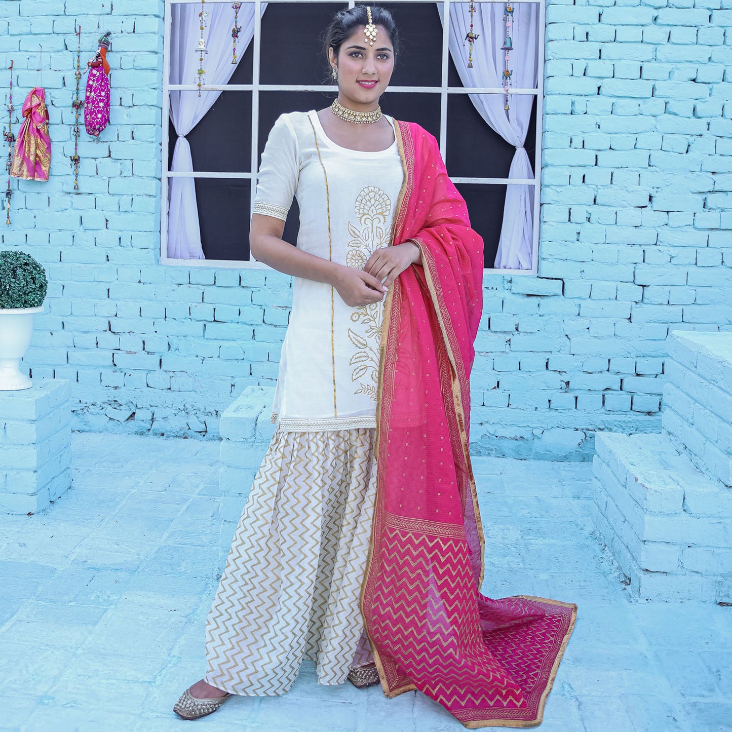 Off-White Gold Chanderi