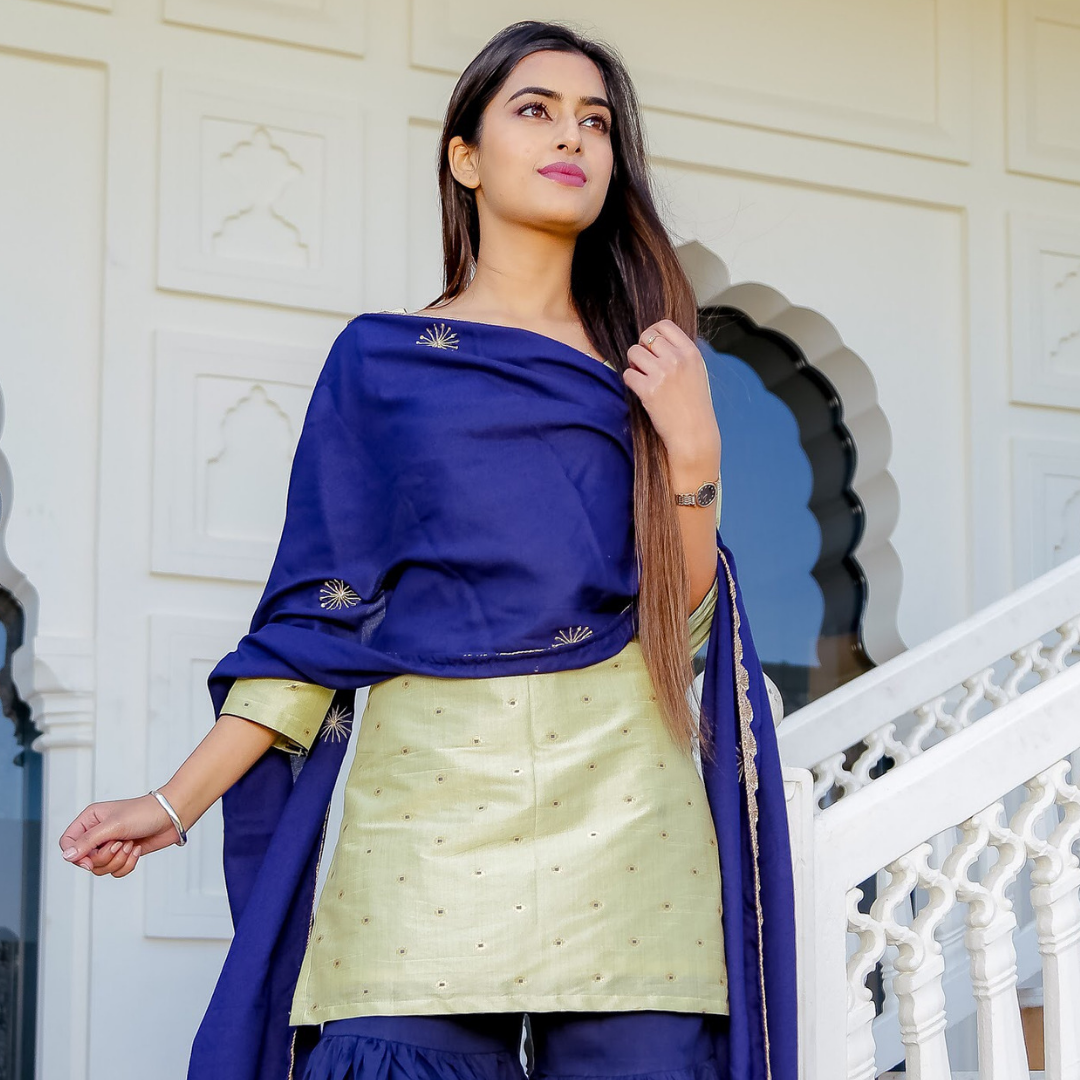 Mint Gorgeous Sharara With Dupatta