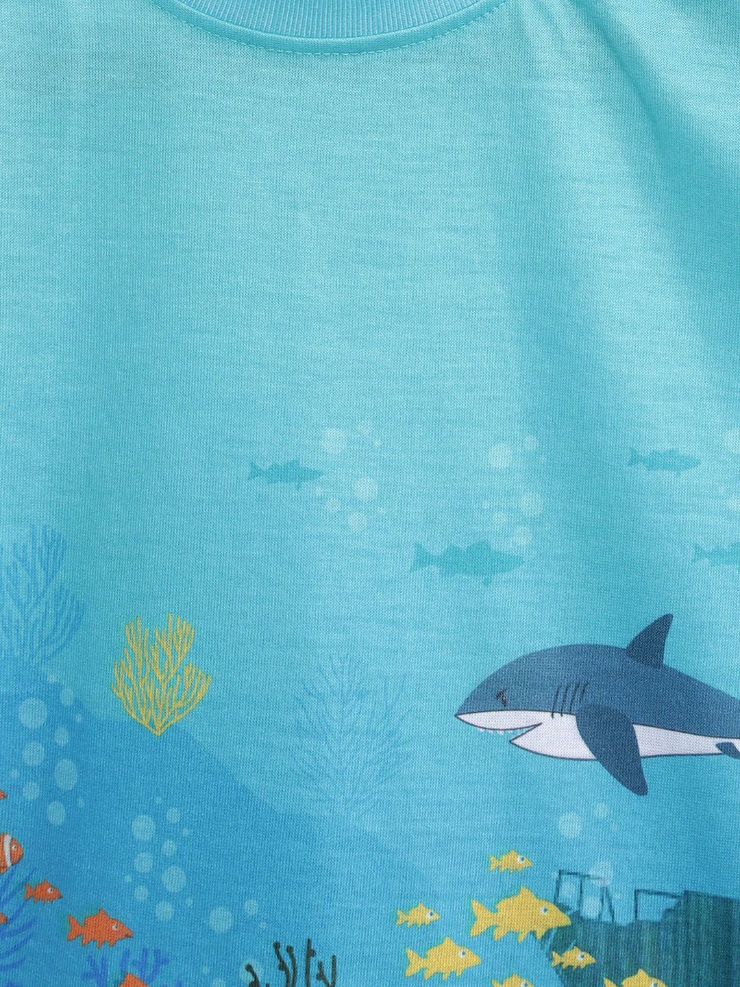 Boys Blue Coloured Printed T-Shirt