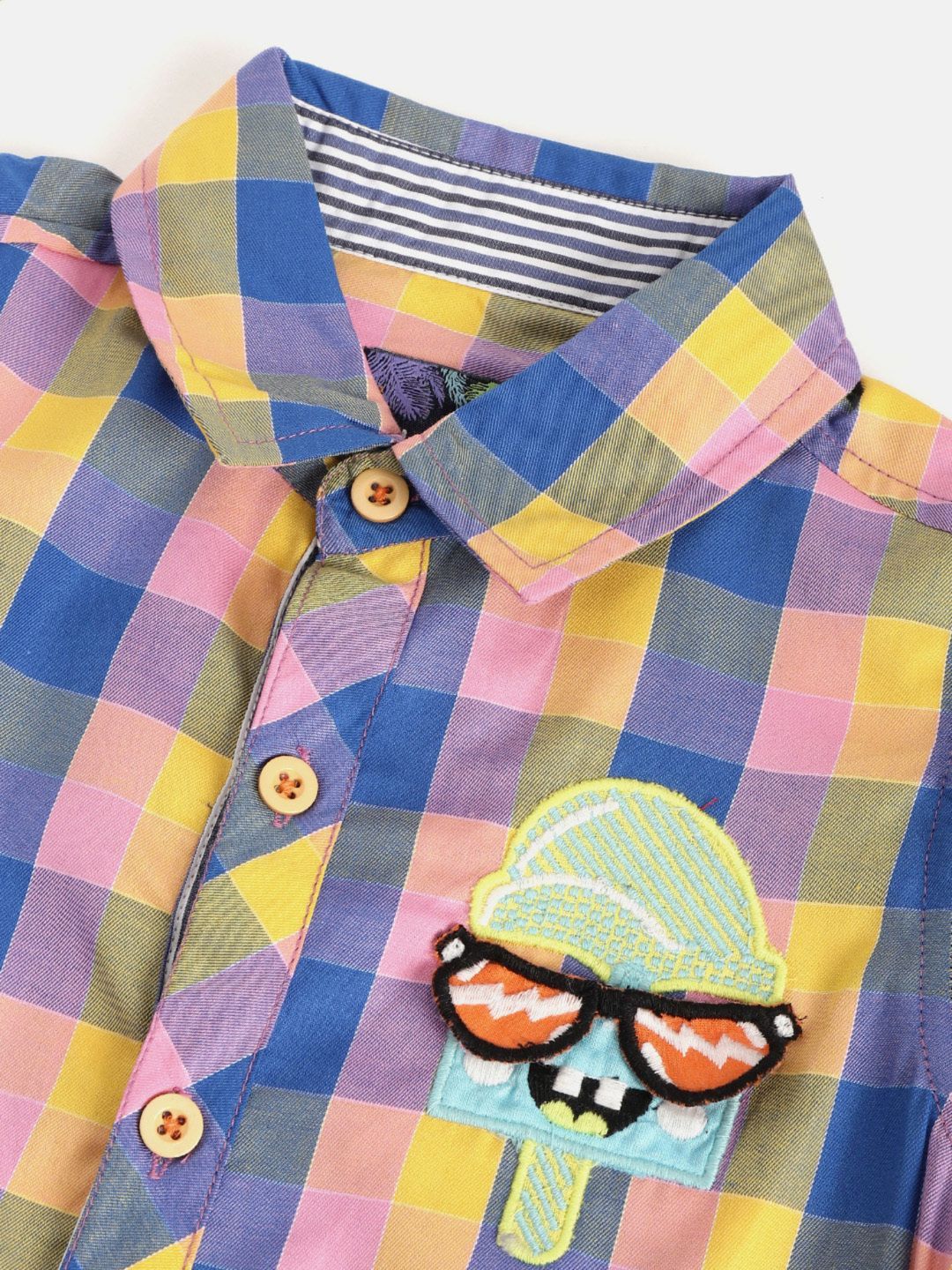 Boys Blue Coloured Solid Shirt