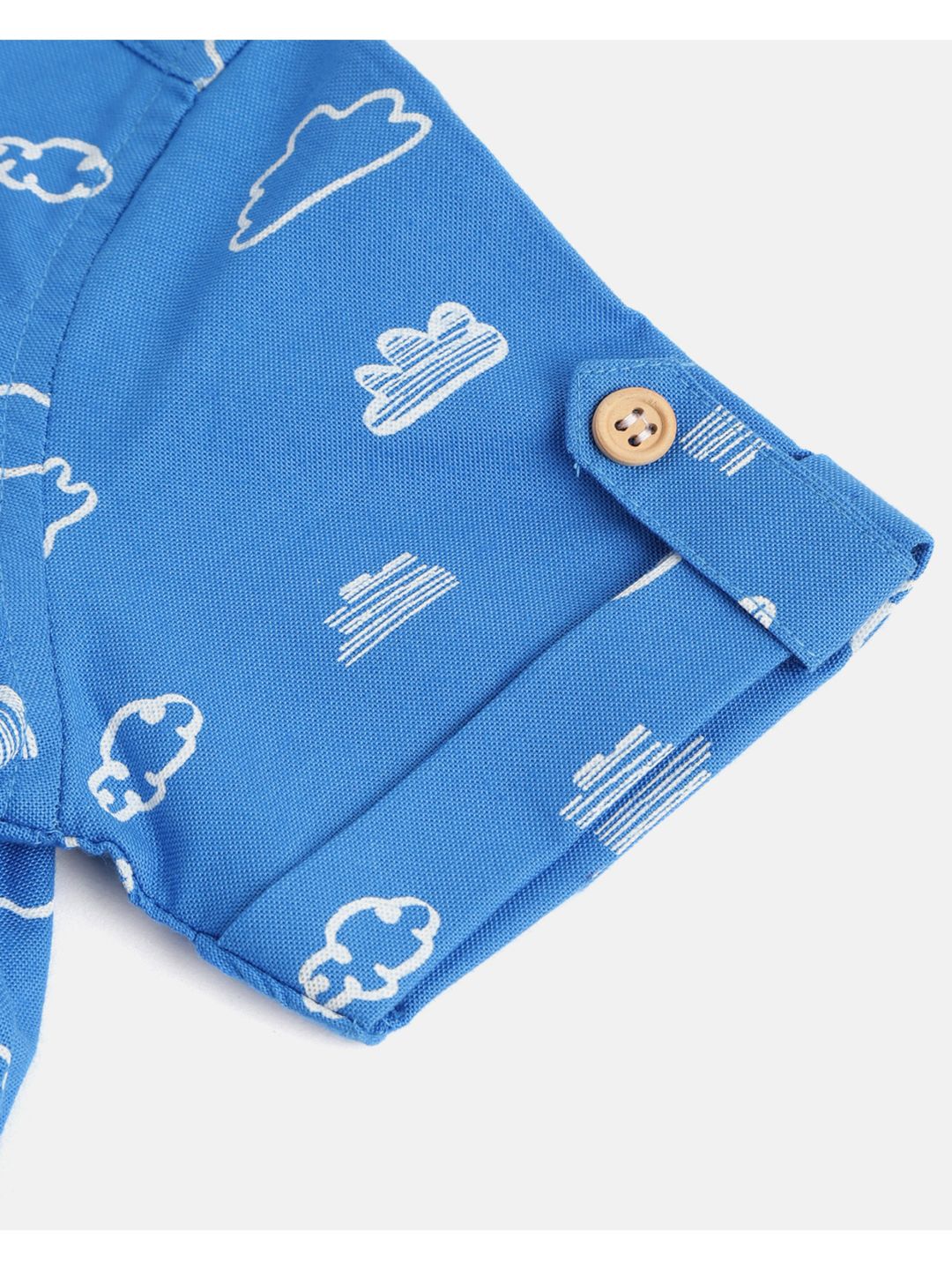 Boys Blue & White Colored Printed Casual Boys Set