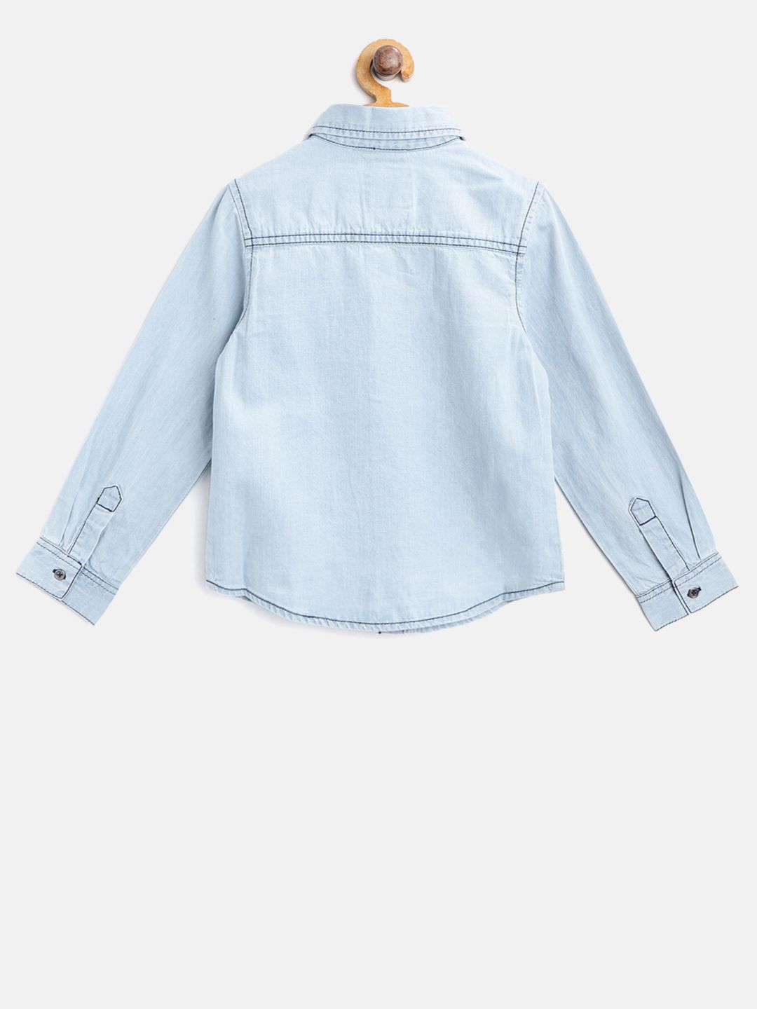 Boys Blue Coloured Solid Shirt