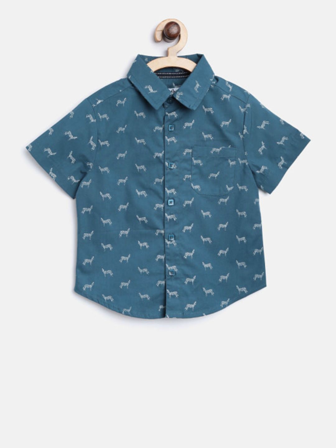 Boys Blue Coloured Solid Shirt