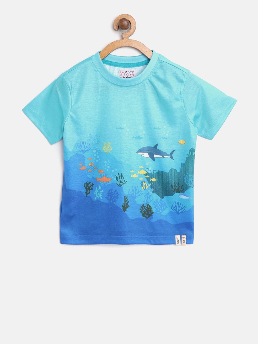 Boys Blue Coloured Printed T-Shirt