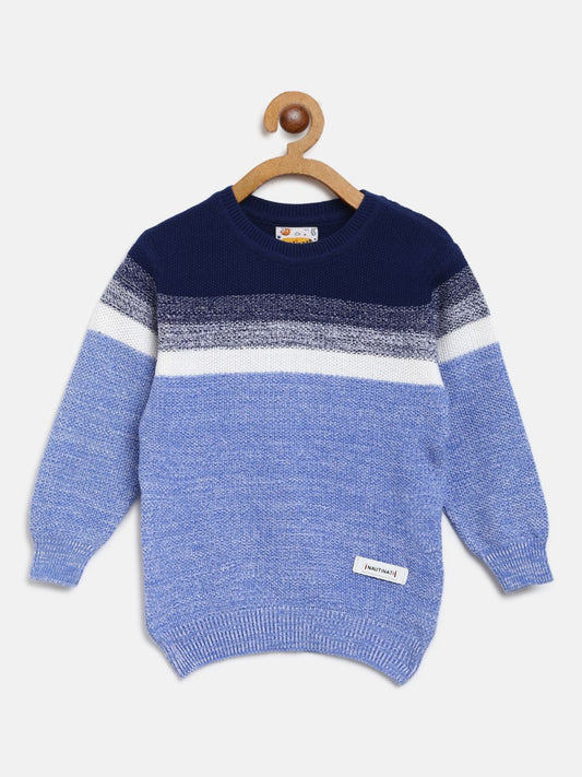 Boys Blue Coloured Printed Sweater