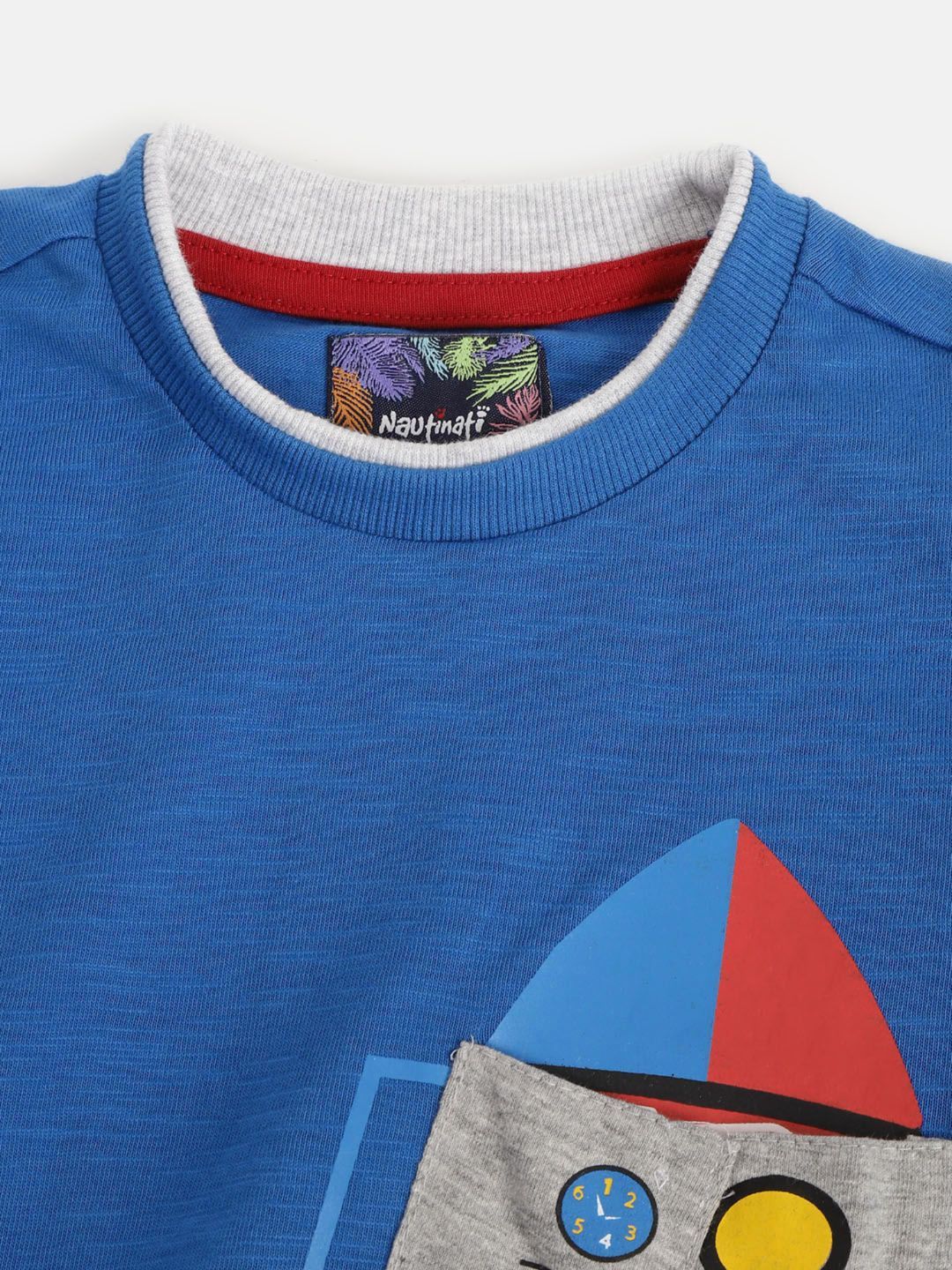 Boys Blue Coloured Printed Tshirt