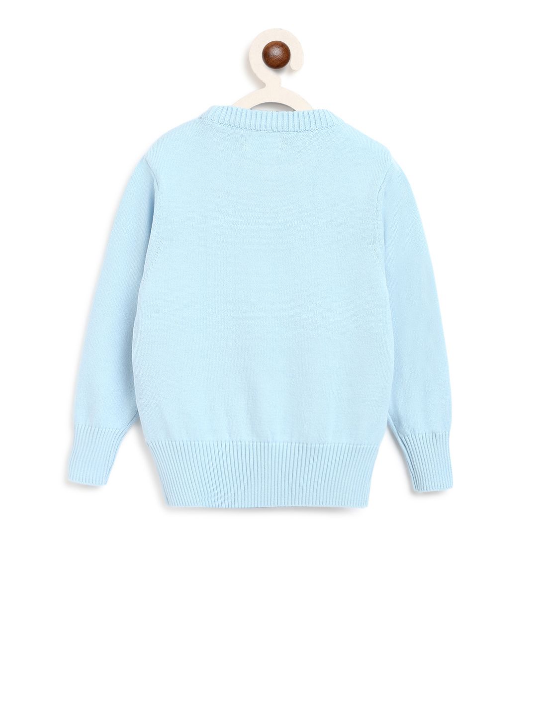 Boys Blue Colored Printed Casual Sweater