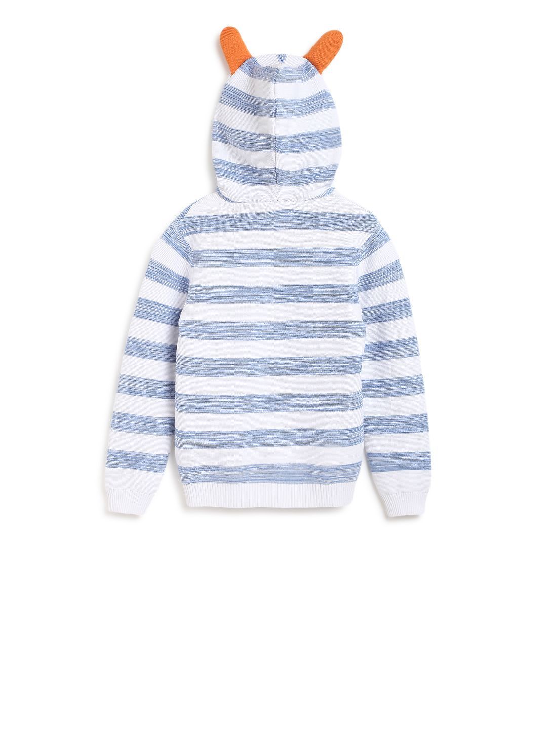 Boys Blue & White Colored Striped Casual Sweater