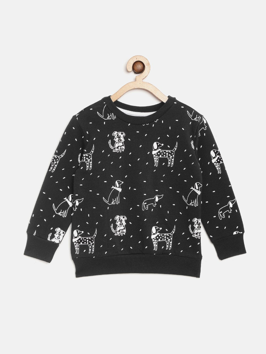 Boys Black Coloured Printed Casual Sweatshirt