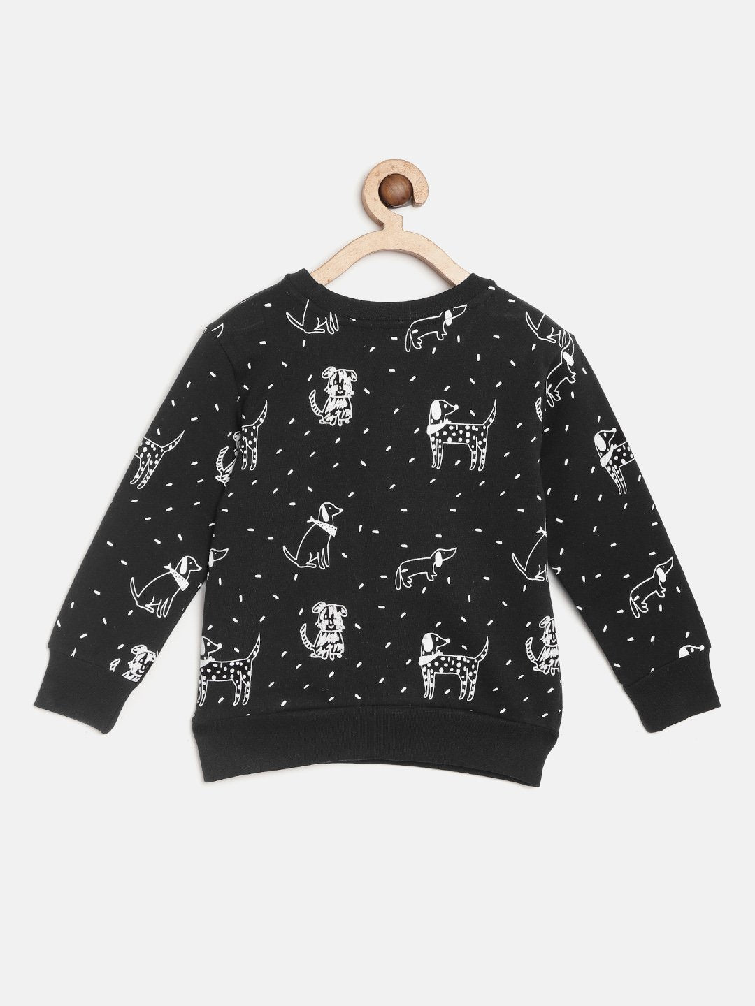 Boys Black Coloured Printed Casual Sweatshirt